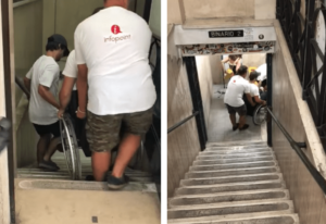 pompei senza montascale turista in difficoltà
