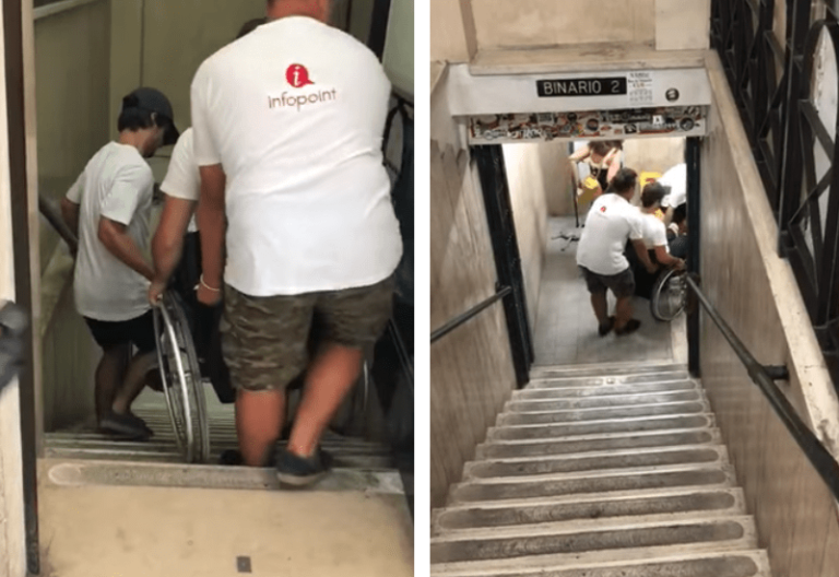 pompei senza montascale turista in difficoltà
