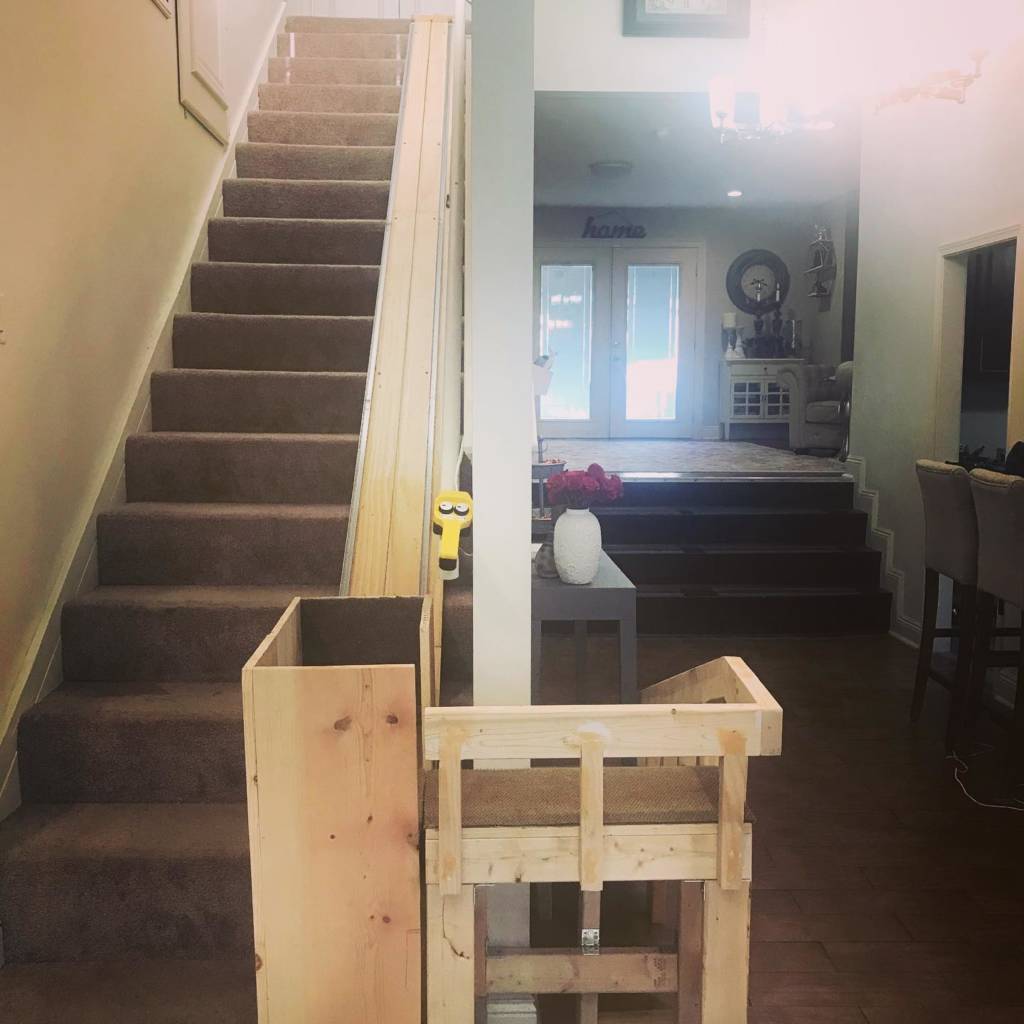 montascale in legno artigianale per cani